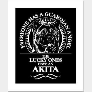 Proud Akita Guardian Angel dog saying Posters and Art